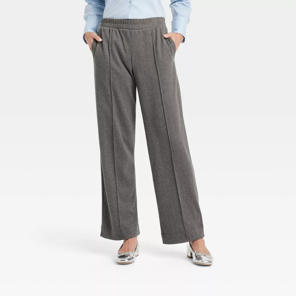 Women's High-Rise Straight Leg Pull-On Pants - A New Day™ Gray XS | Target