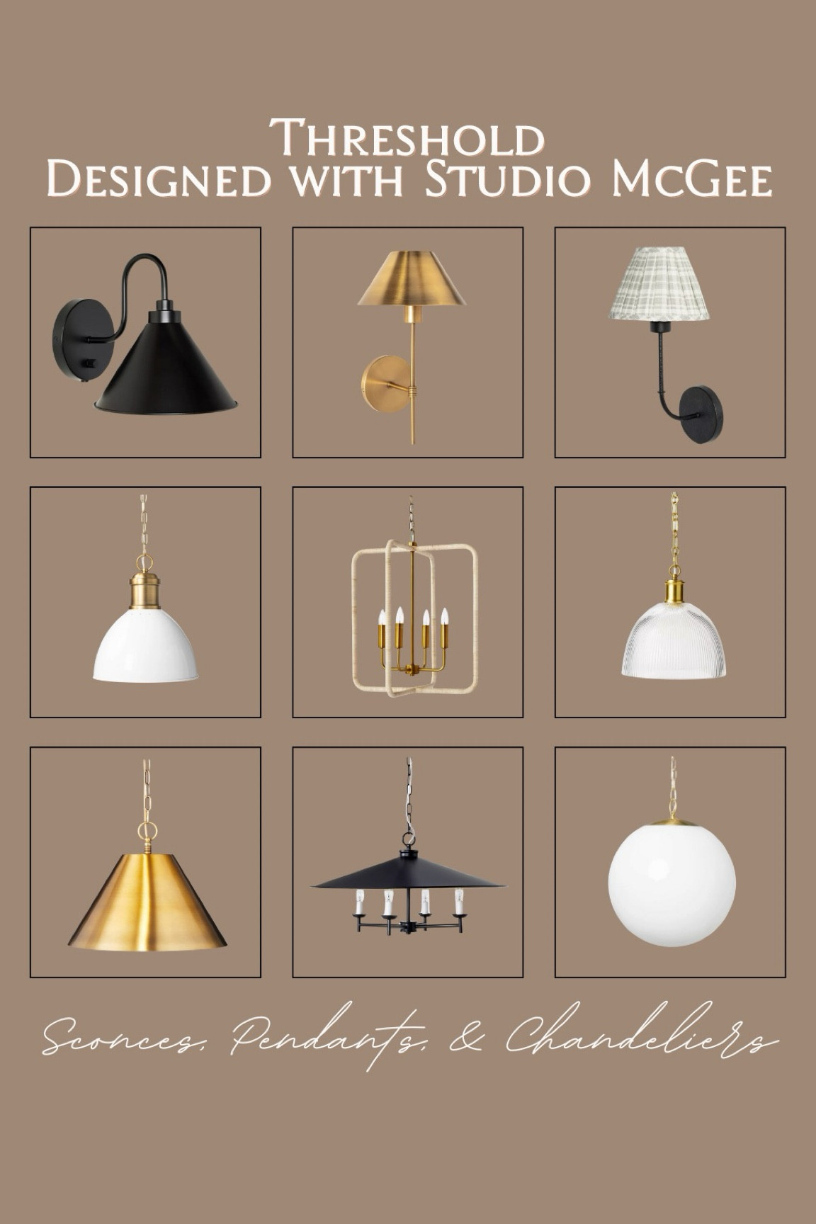 Elevate your space with modern elegance and timeless charm. ✨ Discover our curated collection of sconces, pendants, and chandeliers from Threshold, designed with Studio McGee. 🌟 Whether adding a sophisticated touch to your living room or a warm glow to your entryway, these fixtures bring style and function to any room. 🏡💡 Illuminate your home with beautifully crafted pieces that reflect your unique taste. 🌿🔆 

#LTKHome #LTKStyleTip