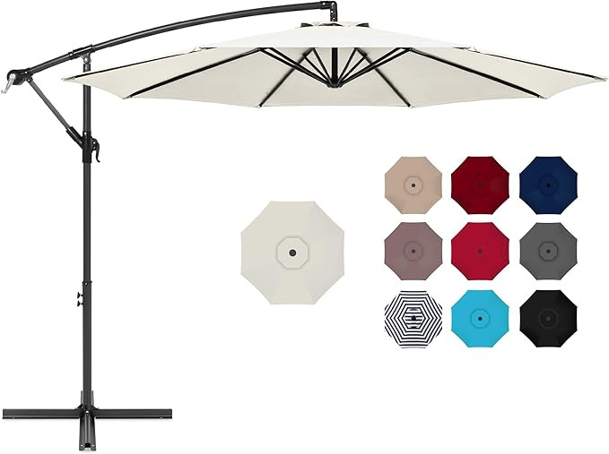 Best Choice Products 10ft Offset Hanging Market Patio Umbrella w/Easy Tilt Adjustment, Polyester ... | Amazon (US)