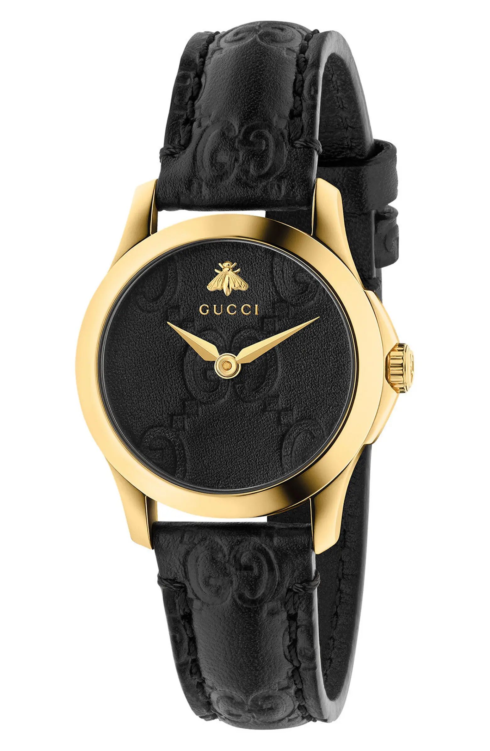 Gucci G-Timeless Leather Strap Watch, 27mm | Nordstrom | Nordstrom