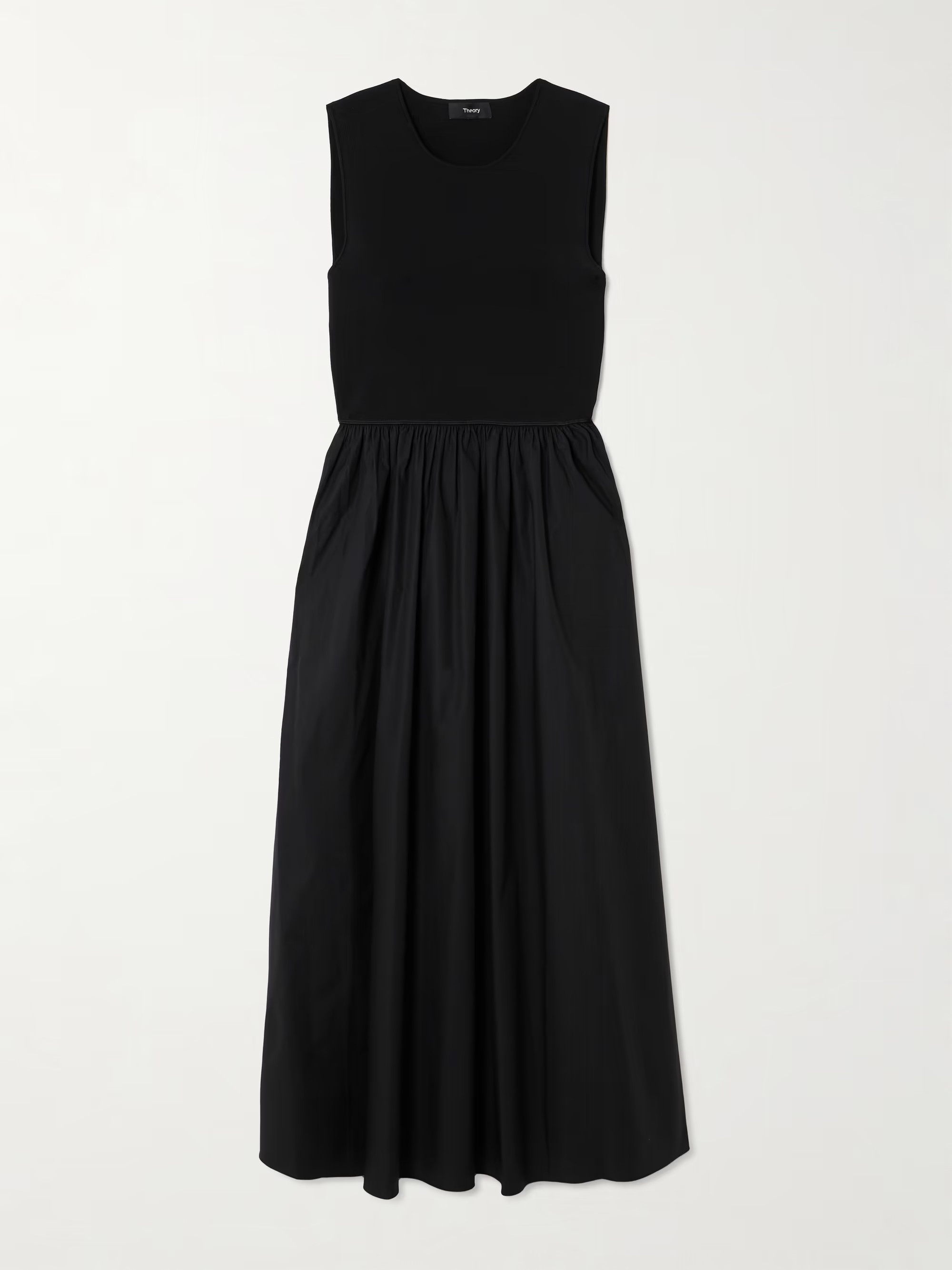 THEORYStretch-knit and cotton-blend poplin midi dress | NET-A-PORTER (UK & EU)