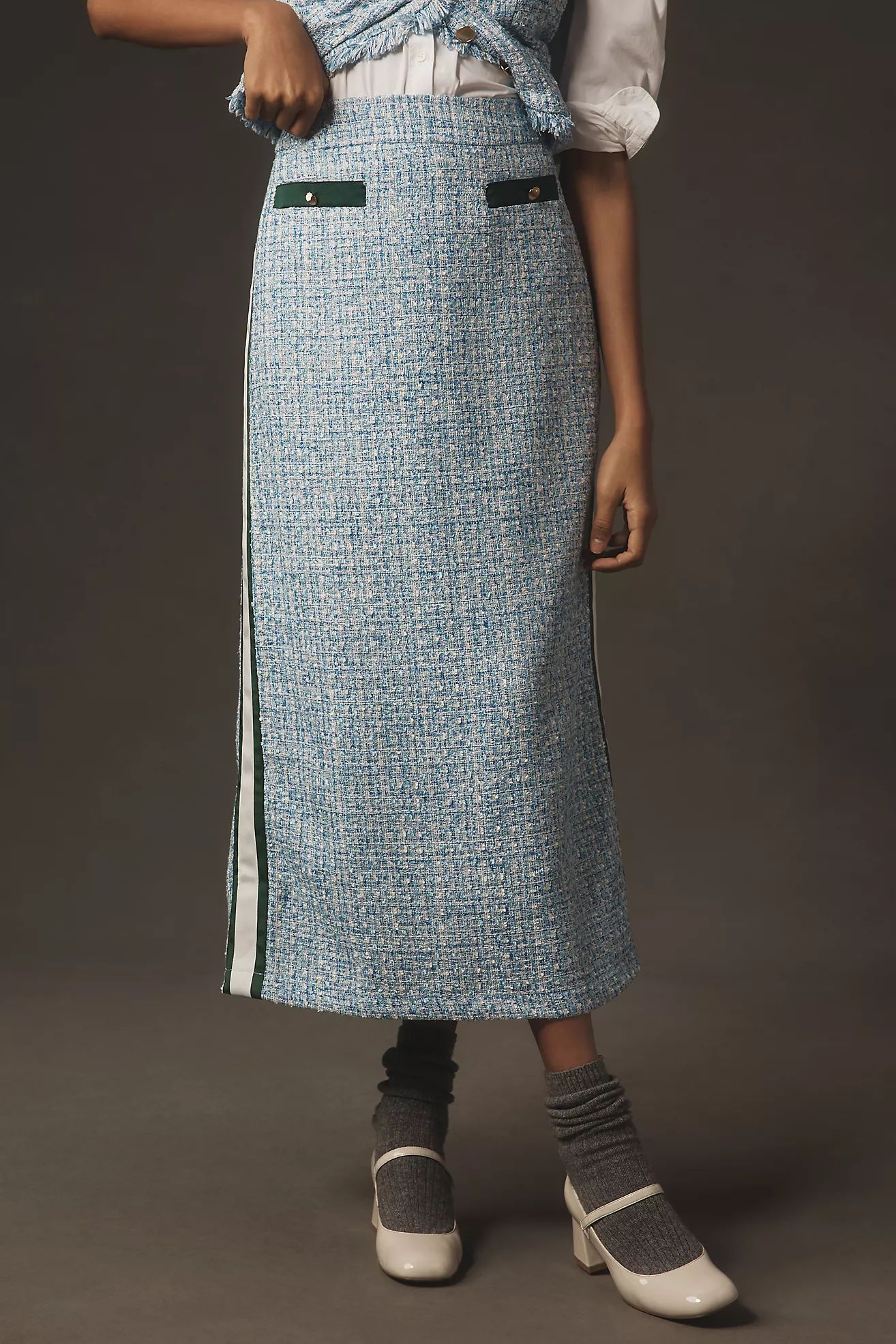 Maeve Tweed Midi Skirt | Anthropologie (US)