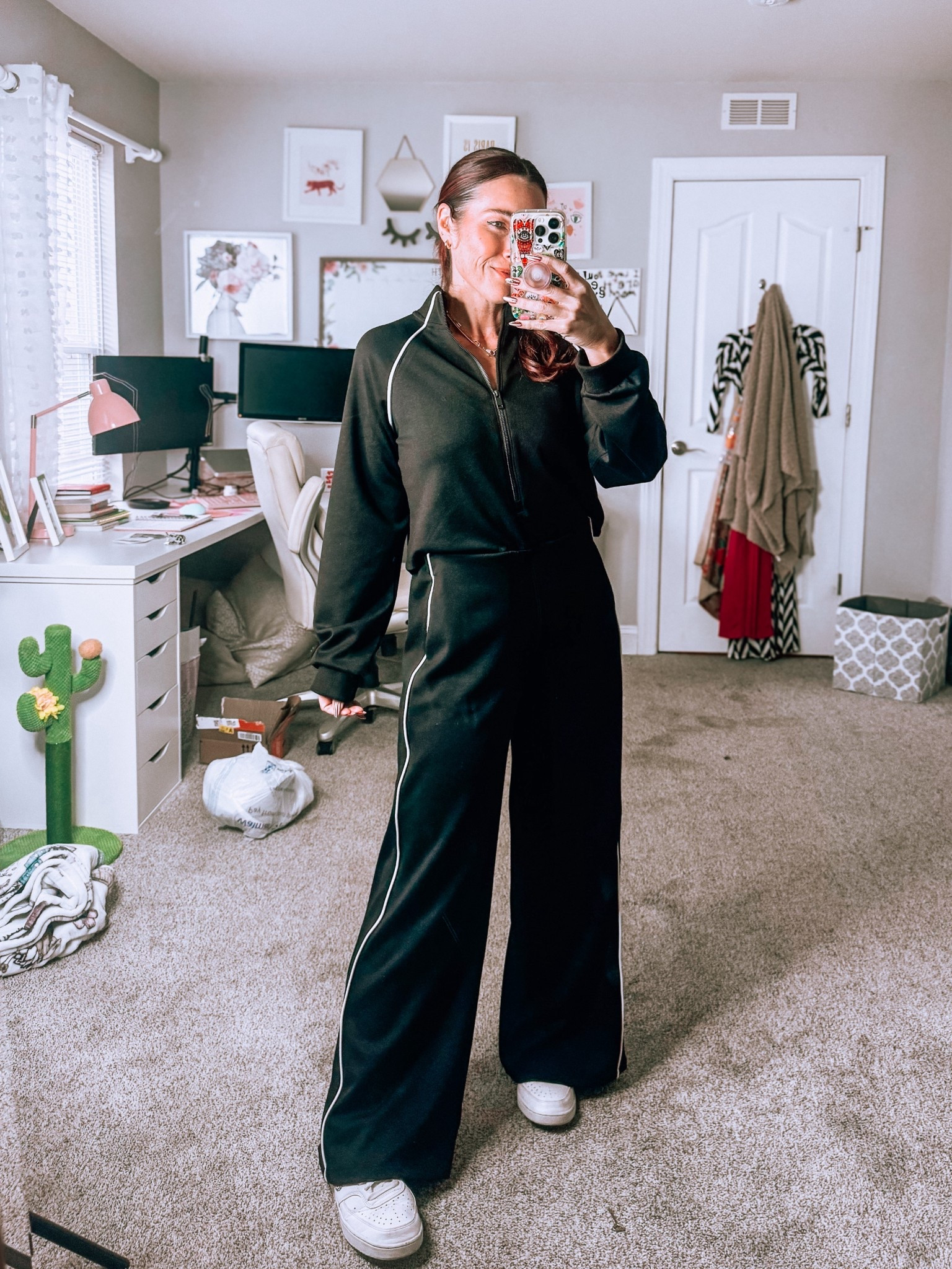 This jumpsuit is HEAVEN!! Like scuba material but a little thinner, so comfortable - and the BEST part is that you don’t have to get fully undressed to pee. Comes in so many color ways. So chic with gold jewelry. 

#LTKActive #LTKFindsUnder50 #LTKootd