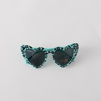 MyKids-USA Leopard Print Pattern Heart Shape Fashion Sunglasses Blue Average Size (0-12Y) | Target