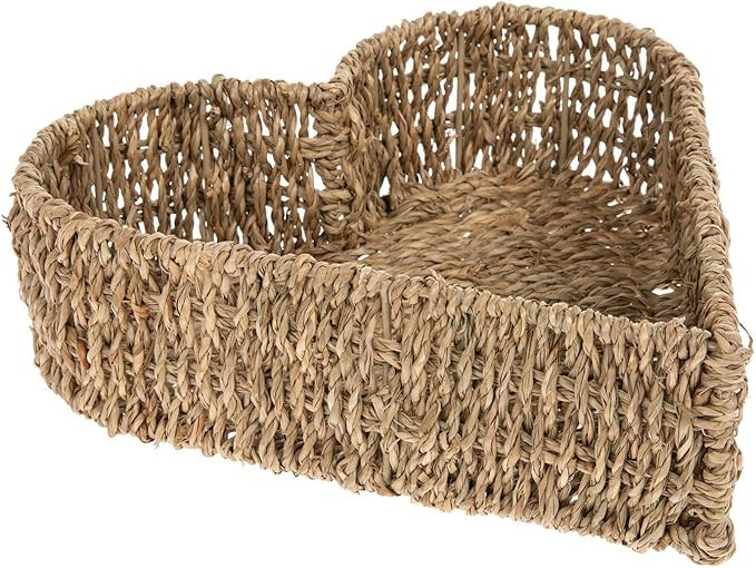 Hobby Lobby Seagrass Heart Shaped Storage Basket, Natural, 11" x 10.6" x 3.5", Woven Decorative O... | Amazon (US)
