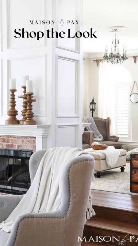 Create a cozy winter home with some of my favorite decor pieces. Blankets, candlesticks, cozy, wingback French chair

#LTKstyletip #LTKhome #LTKfamily