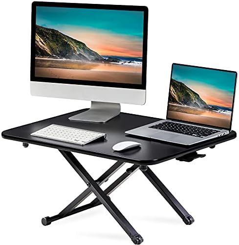 FITUEYES Height Adjustable Standing Desk Gas Spring Riser Desk Converter for Dual Monitor Sit to ... | Amazon (US)