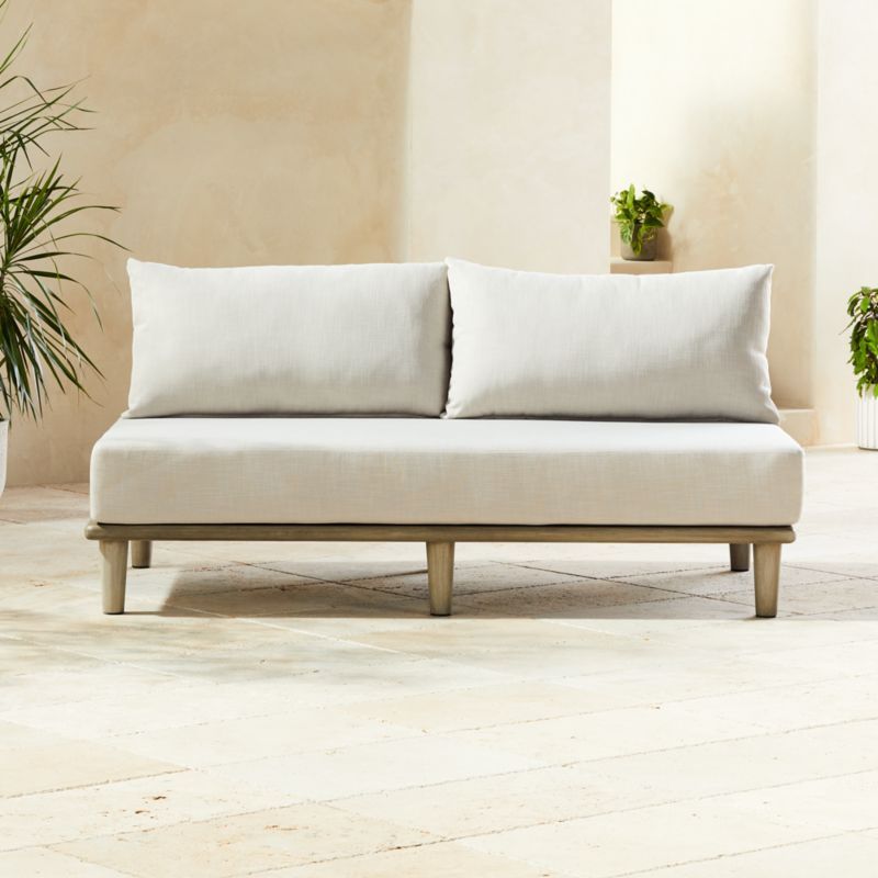 Baixa Wood Outdoor Loveseat + Reviews | CB2 | CB2