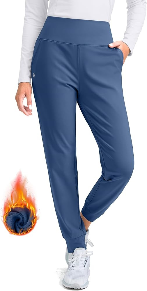 G Gradual Women's Fleece Lined Joggers High Waisted Water Resistant Thermal Hiking Pants Cold Wea... | Amazon (US)