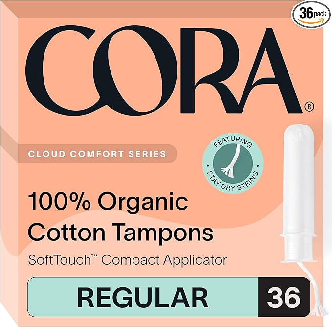 Cora Organic Tampons (36 Regular Tampons) | Amazon (US)