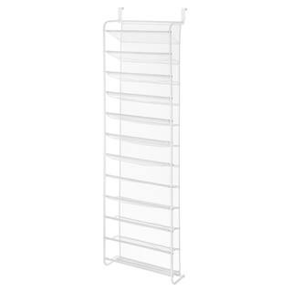 69 in. H 36-Pair White Shoe Rack | The Home Depot