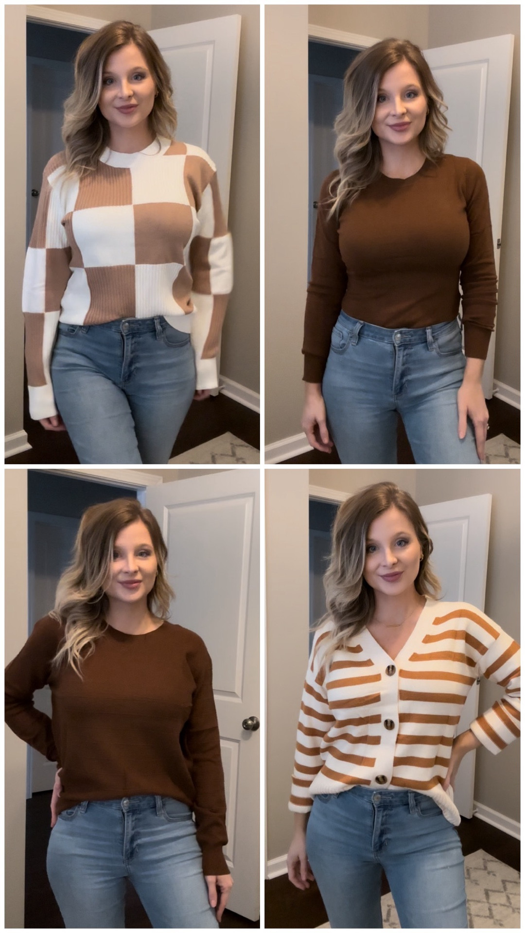 Four neutral Amazon sweaters I’ve been wearing on repeat 🤎
Easy fits, comfortable, and perfect for everyday outfits — work, errands, or casual plans.
All four are linked. These are all EVALESS brand on Amazon, I love the quality and that they are so affordable.  Gifted for honest opinion  

⸻

neutral sweaters
amazon sweaters
amazon fashion finds
fall sweaters
winter sweaters
everyday sweaters
neutral outfits
casual outfits
work casual outfits
cozy sweaters
affordable sweaters
women’s sweaters
beige sweaters
brown sweaters
amazon knit sweaters
long sleeve sweaters
fall fashion
winter fashion
amazon clothing finds


#LTKmomlife #LTKootd #LTKFindsUnder50