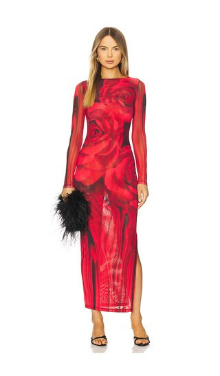 AFRM Phyll Midi Dress in Red. - size M | Revolve Clothing (Global)