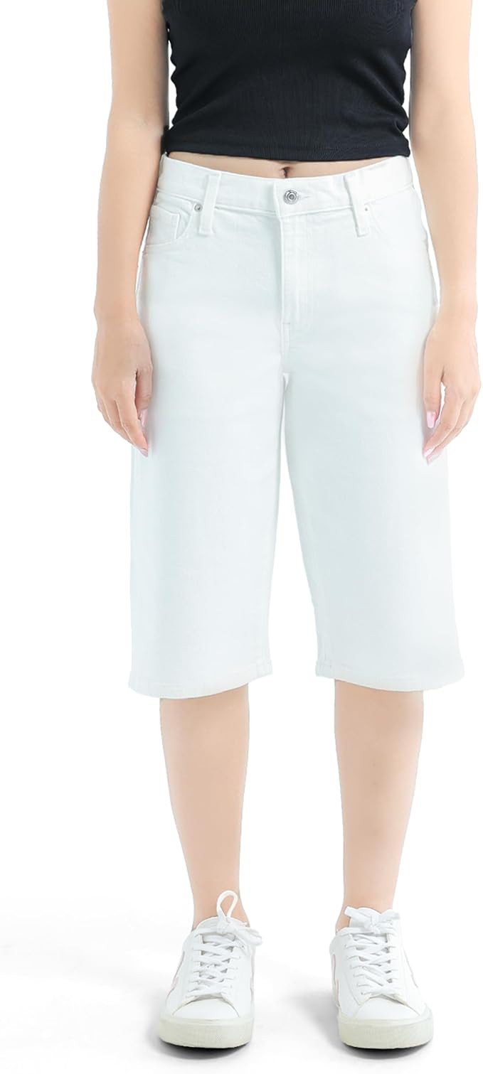Baggy Shorts Women - High Waisted Jorts with Tapered Hem - Denim Shorts Women with 14 Inch Inseam... | Amazon (US)