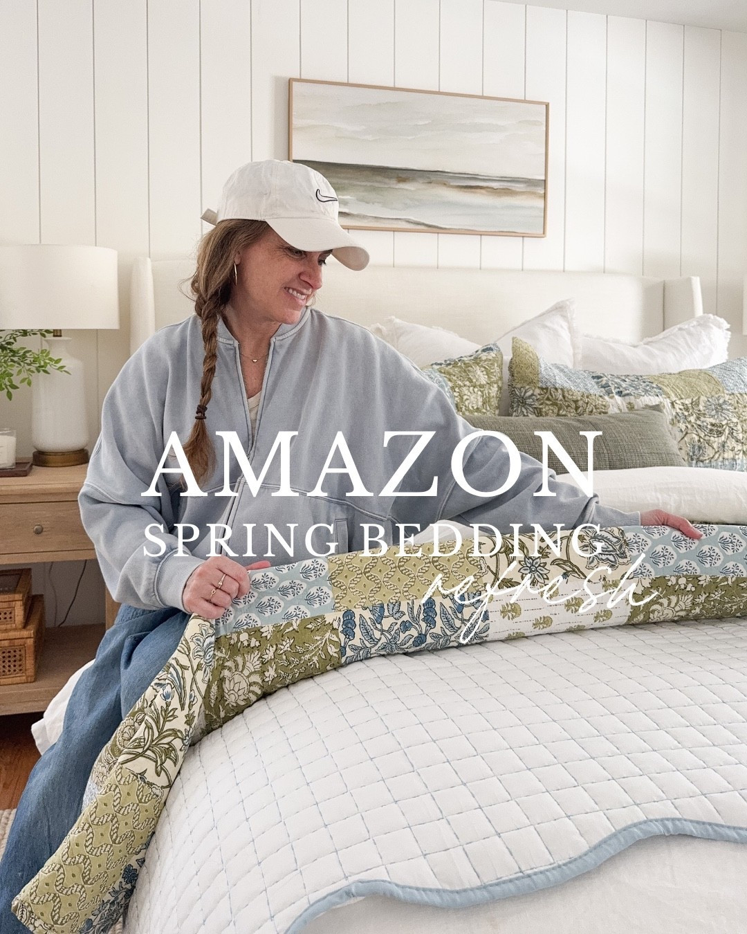 A cozy and welcoming coastal Amazon bedroom 🤍 This bedding has the prettiest patchwork pattern—and it’s such a great price point! It comes in several color options and washes well. Other highlights? Our table lamps and these spring throw pillows! 

#LTKHome