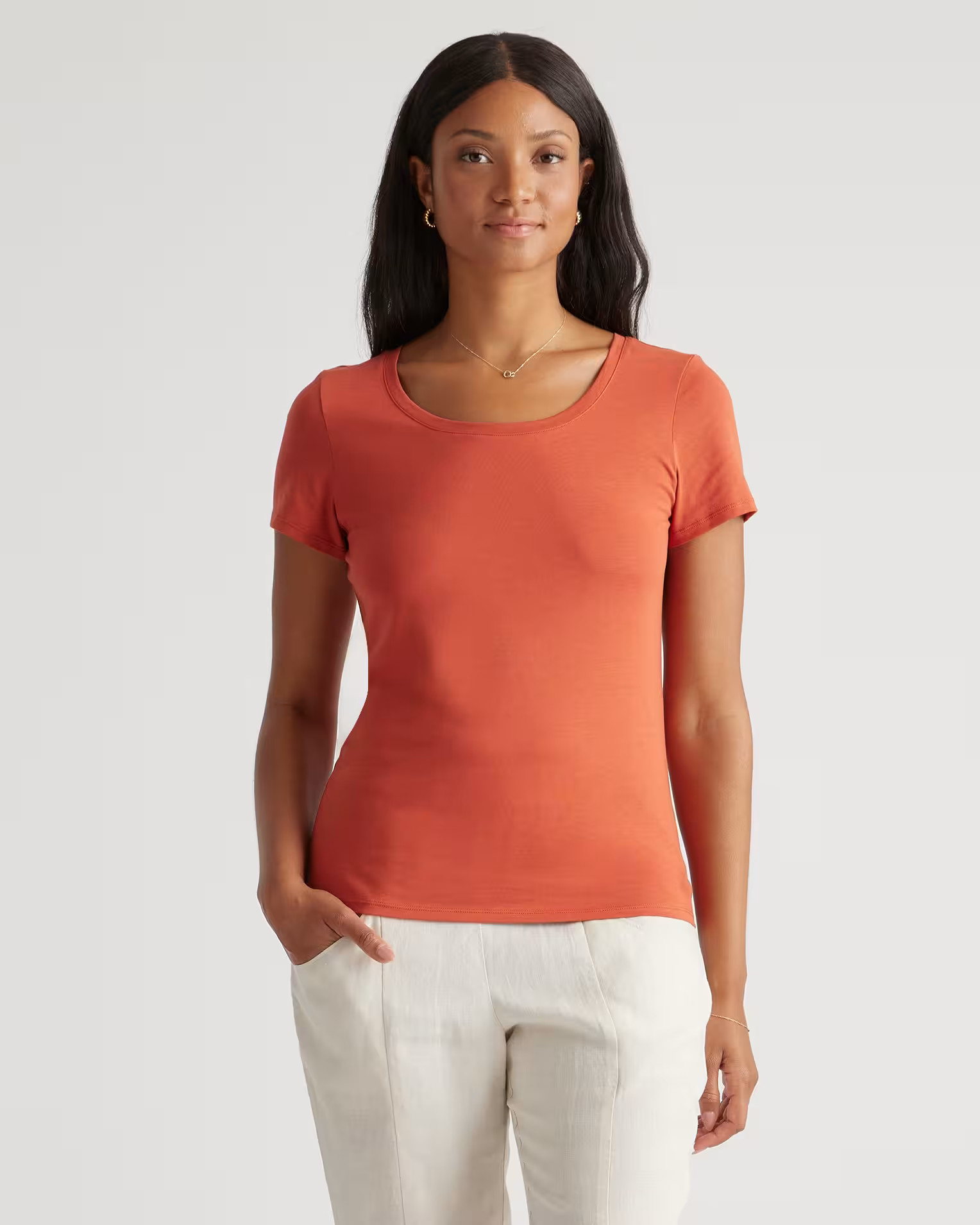 Cotton Modal Scoop Neck Tee | Quince