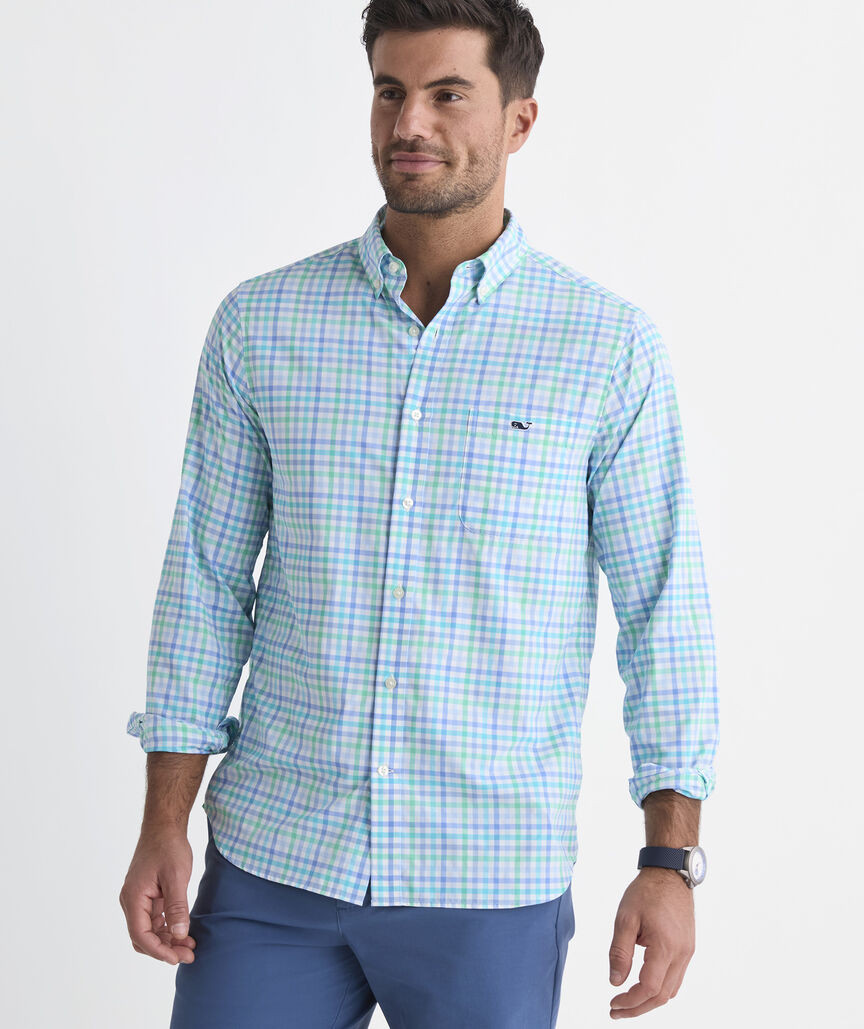 Performance Mangrove Tattersall Featherweight Shirt | vineyard vines