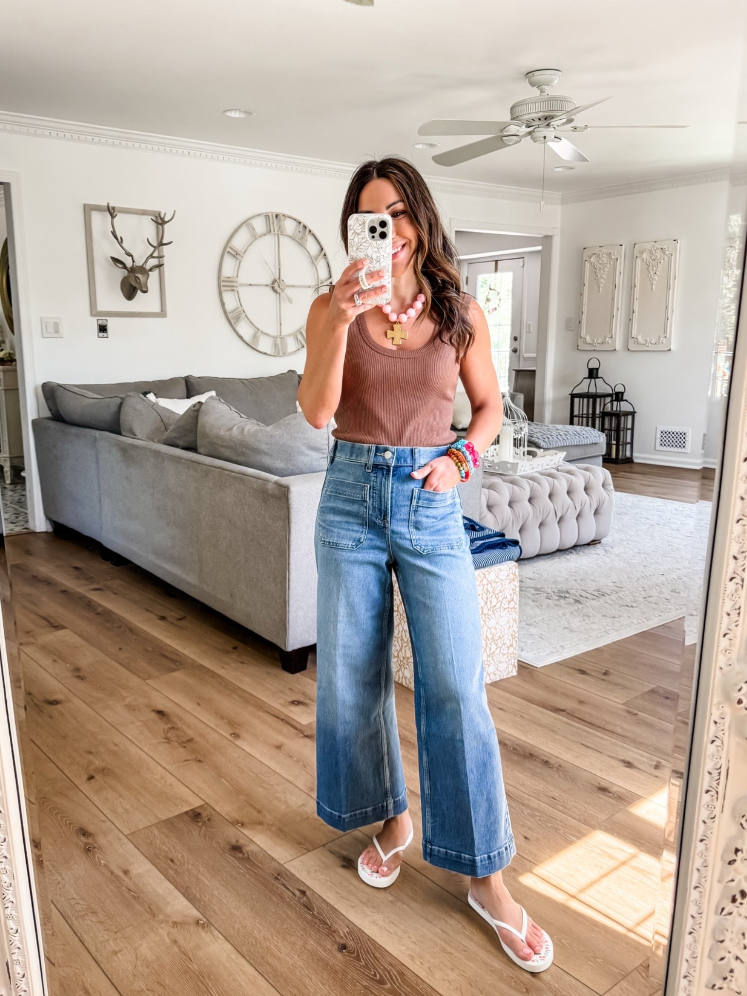 Spanx code TAMMYXSPANX for new orders. Jewelry code HOUSEOFLEO20. Cropped jeans small petite. Tank top XS.

#LTKOver40 #LTKPetite