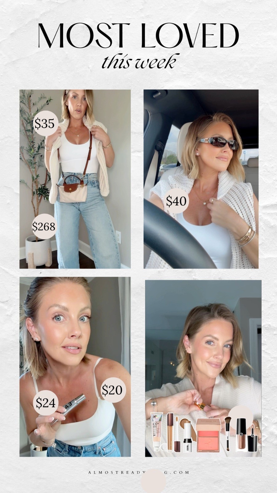 MOST LOVED THIS WEEK

casual chic, spring makeup look, makeup for mature skin, makeup faves, crochet sweater, barrel leg jeans, amanda west, almostreadyblog

#LTKBeauty #LTKOver40