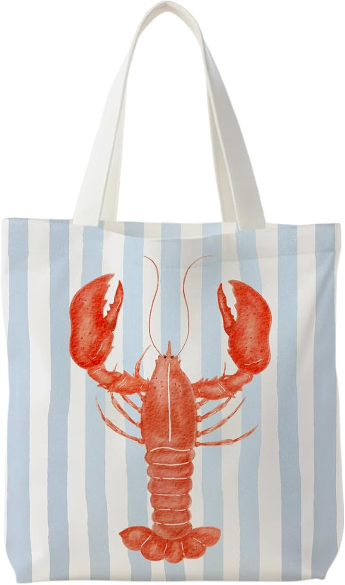 Amazon.com: Likjad Vintage Salmon Fish Tote Bag, Ocean Beach Canvas Tote Bags for Women, Fish Lov... | Amazon (US)