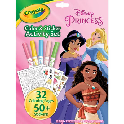 Crayola Princess Color & Sticker Activity Set: Disney Princess Coloring Book for Kids with Markers & Stickers, Ages 3+ | Target