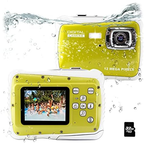 YEEIN 10FT Waterproof Digital Camera for Kids 12MP Underwater Camera with 32G SD Card, 8X Digital... | Amazon (US)