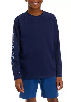 Ocean + Coast® Boys 8-20 Long Sleeve Logo Rash Guard | Belk