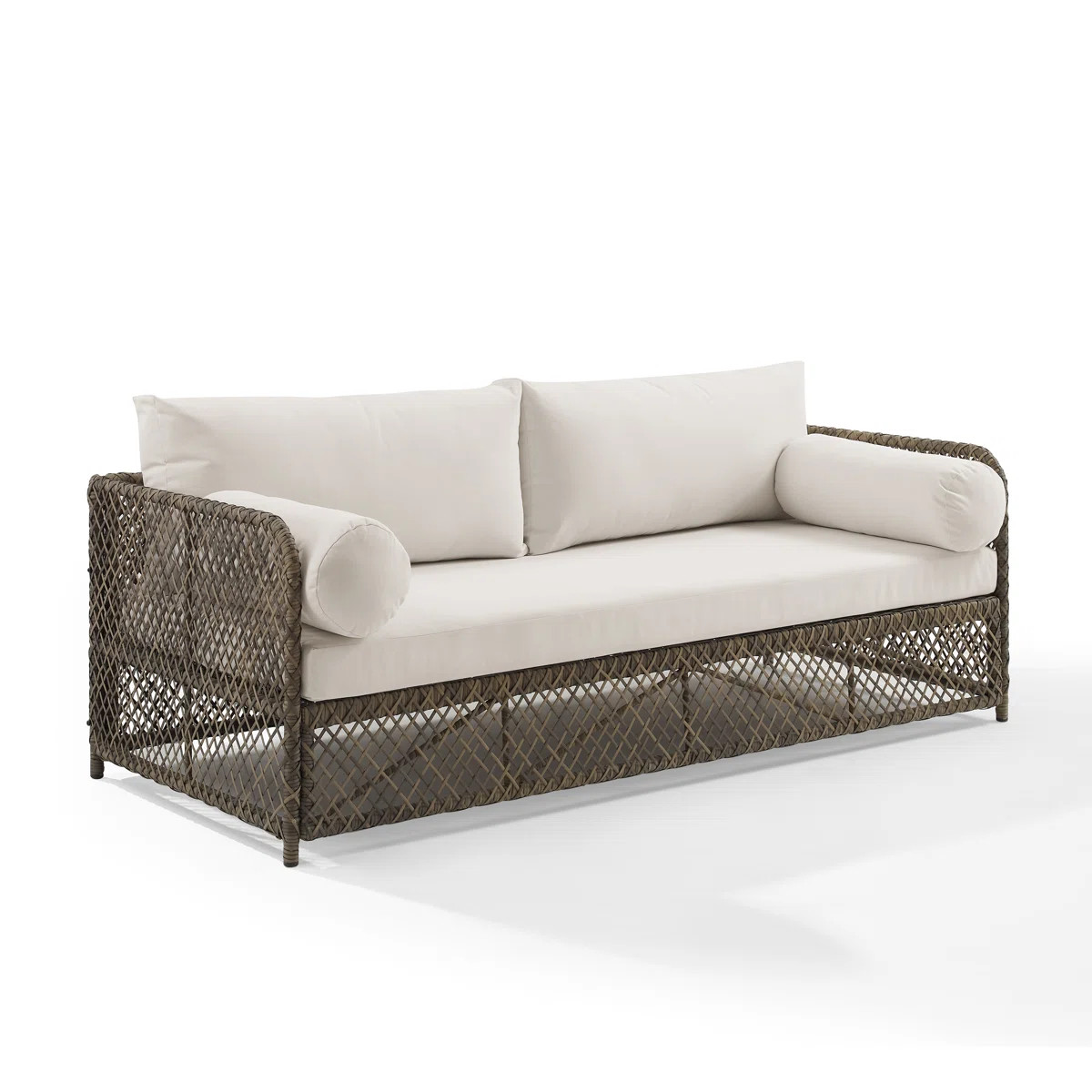 75.75'' Wide Straight Metal Patio Sofa with Cushions | Wayfair North America