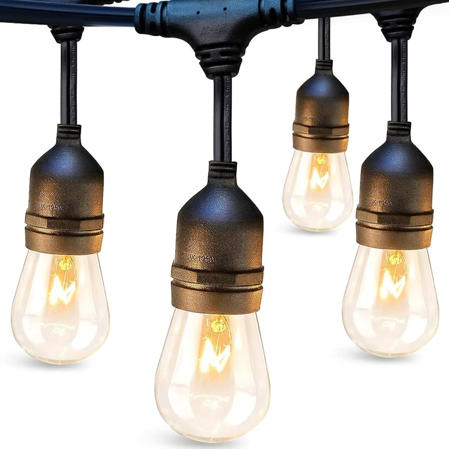 addlon 48 FT Outdoor String Lights Commercial Grade Weatherproof Strand, 18 Edison Vintage Bulbs,... | Amazon (US)