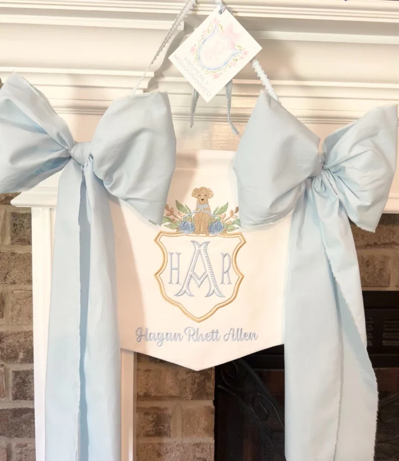 Custom Baby Banner Puppy, Birth Announcement, Boy Dog Welcome Banner, Hospital Door, Crib With Fa... | Etsy (US)