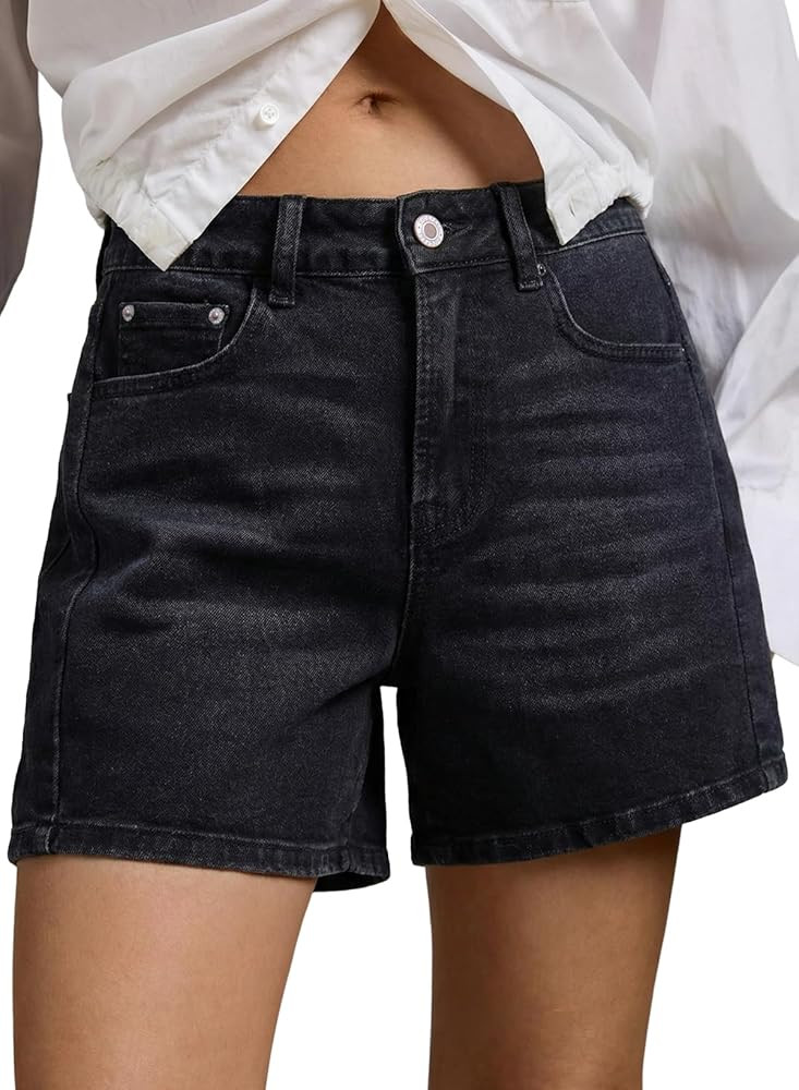 Sidefeel Women's Jean Shorts High Waisted Stretchy Casual Side Seam Denim Shorts | Amazon (US)