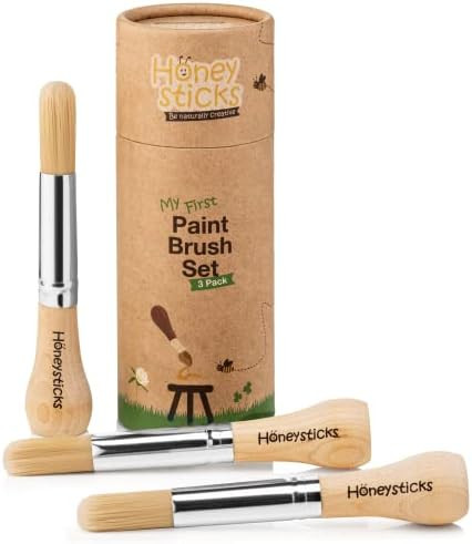 Honeysticks My First Paint Brush Set - 3 Pack: Ideal for Babies and Toddlers. Jumbo Brushes with ... | Amazon (US)