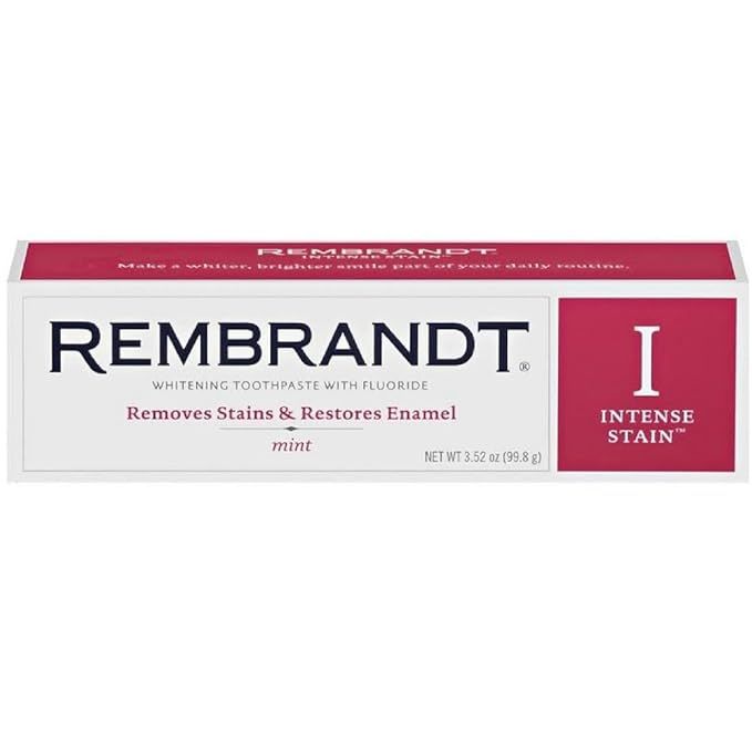 REMBRANDT Intense Stain Whitening Toothpaste With Fluoride, Removes Tough Stains, Rehardens And S... | Amazon (US)