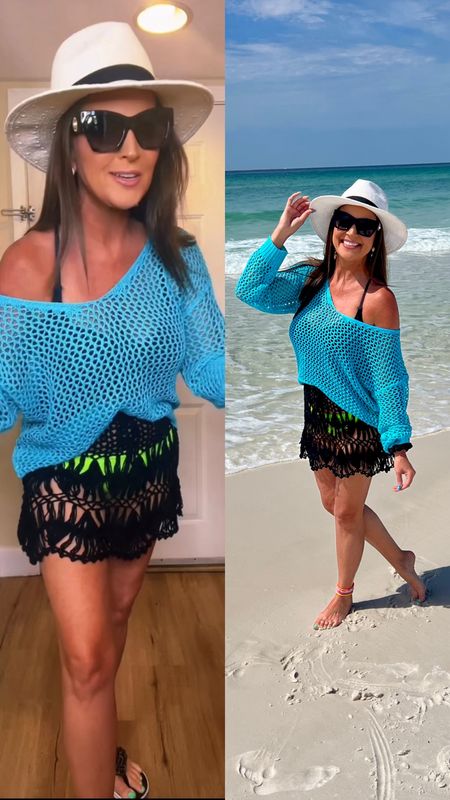 Crochet cover up top and skirt. Top does not have stretch, so size up if you want an oversized fit. Skirt DOES have stretch. I still sized up one. Wearing a medium in both. Sunglasses are designer inspired and POLARIZED! 

These bikini bottoms are seamless and super flattering on if you buy them in the correct size! They’re pretty much all I wear now! And they’re under $4! 

Swimwear, swim coverups, beach coverups, white Panama hat, beach hat, polarized designer inspired sunglasses, beach attire, beach outfits, resort wear, summer outfit, vacation outfit, summer fashion, flip flops 


#LTKStyleTip #LTKSeasonal #LTKSwim