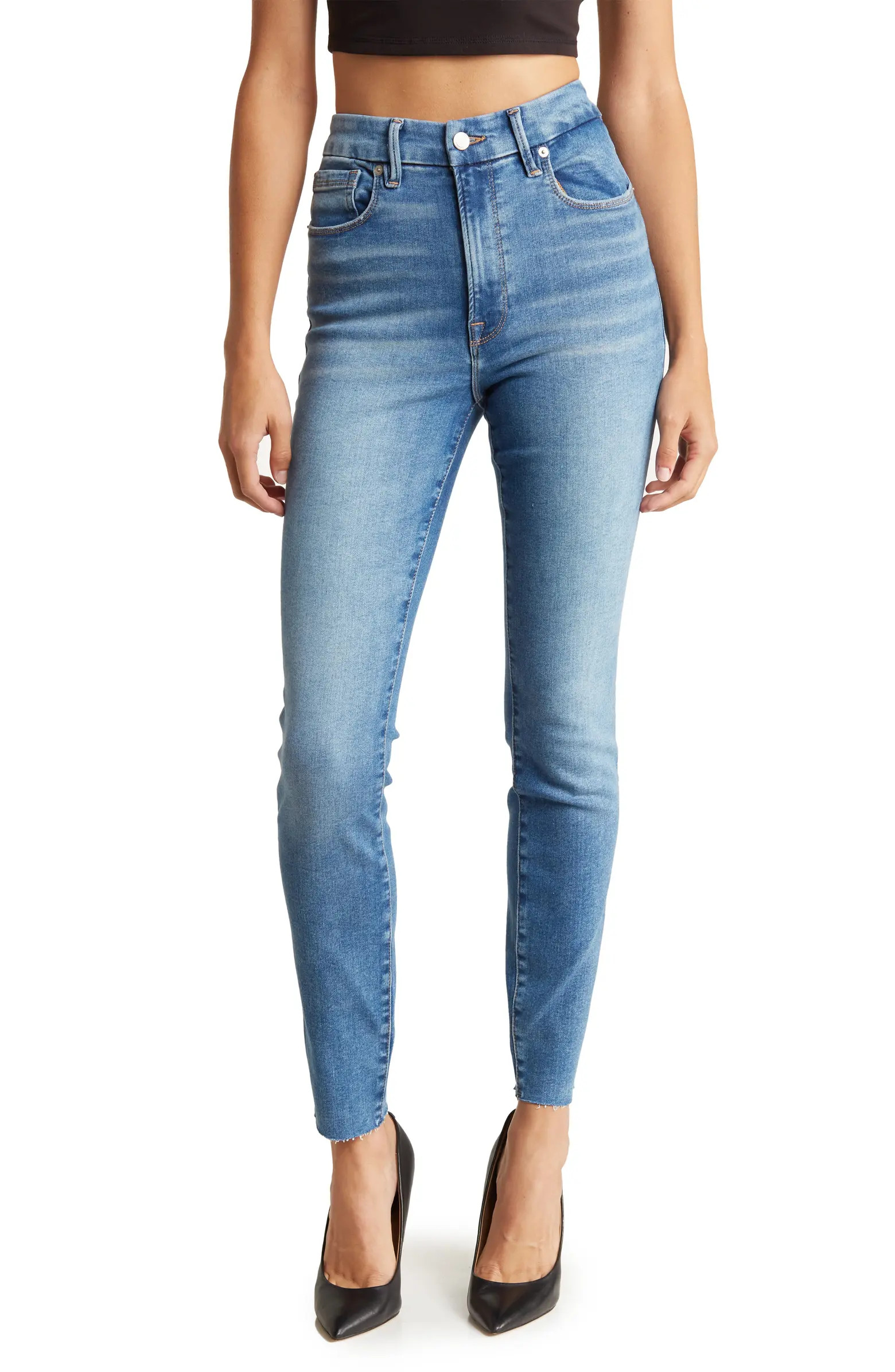 Always Fits Good Waist Raw Hem High Waist Skinny Jeans | Nordstrom