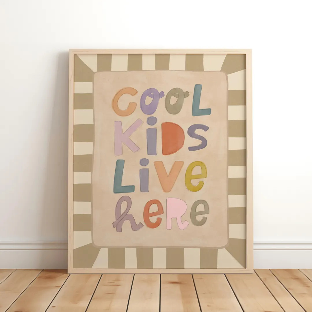 Cool Kids Live Here Art Print, Children's Trendy Room Illustration, Wall Art for Kids, Colorful P... | Etsy (US)