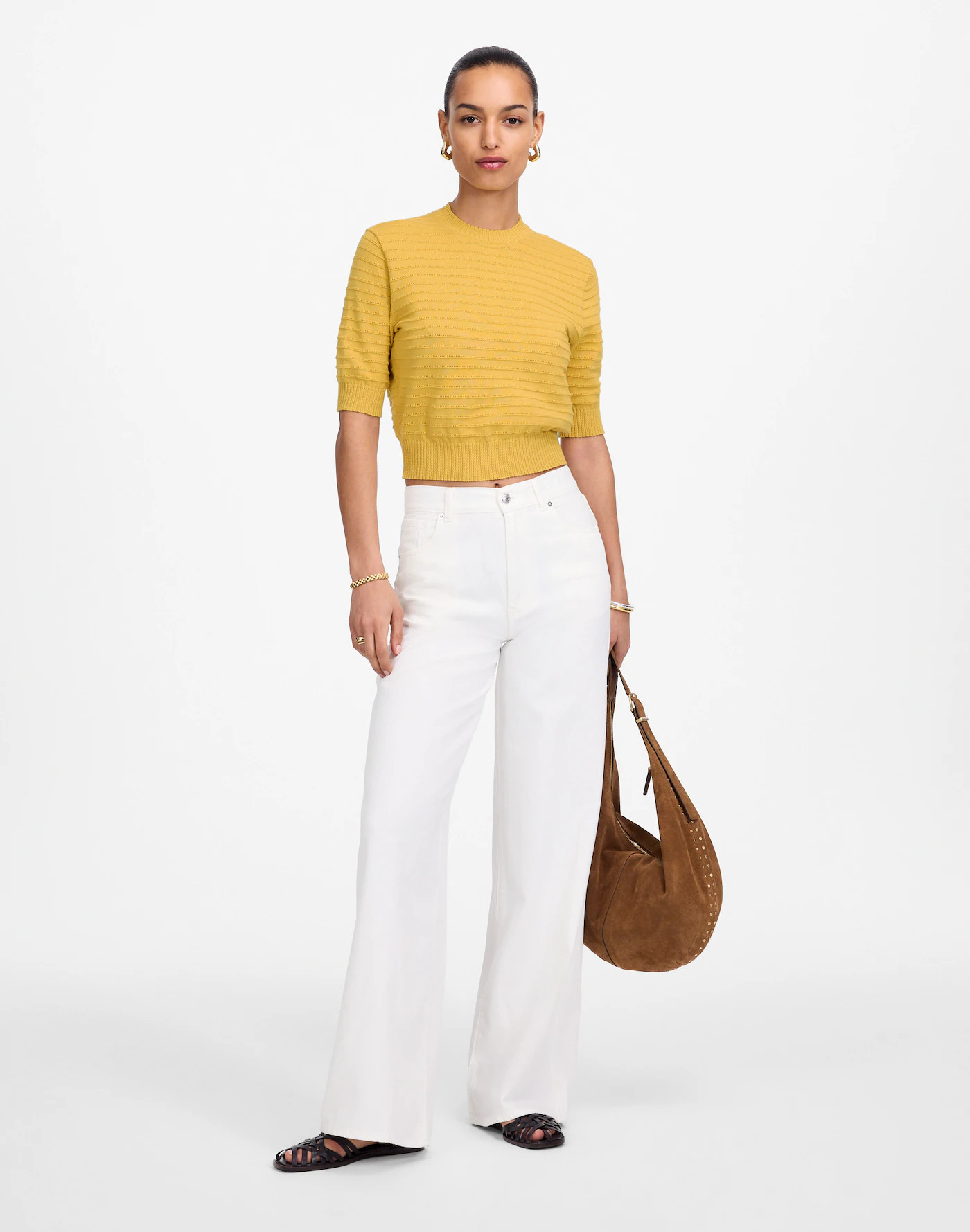 Textural-Stitch Cotton Sweater | Madewell