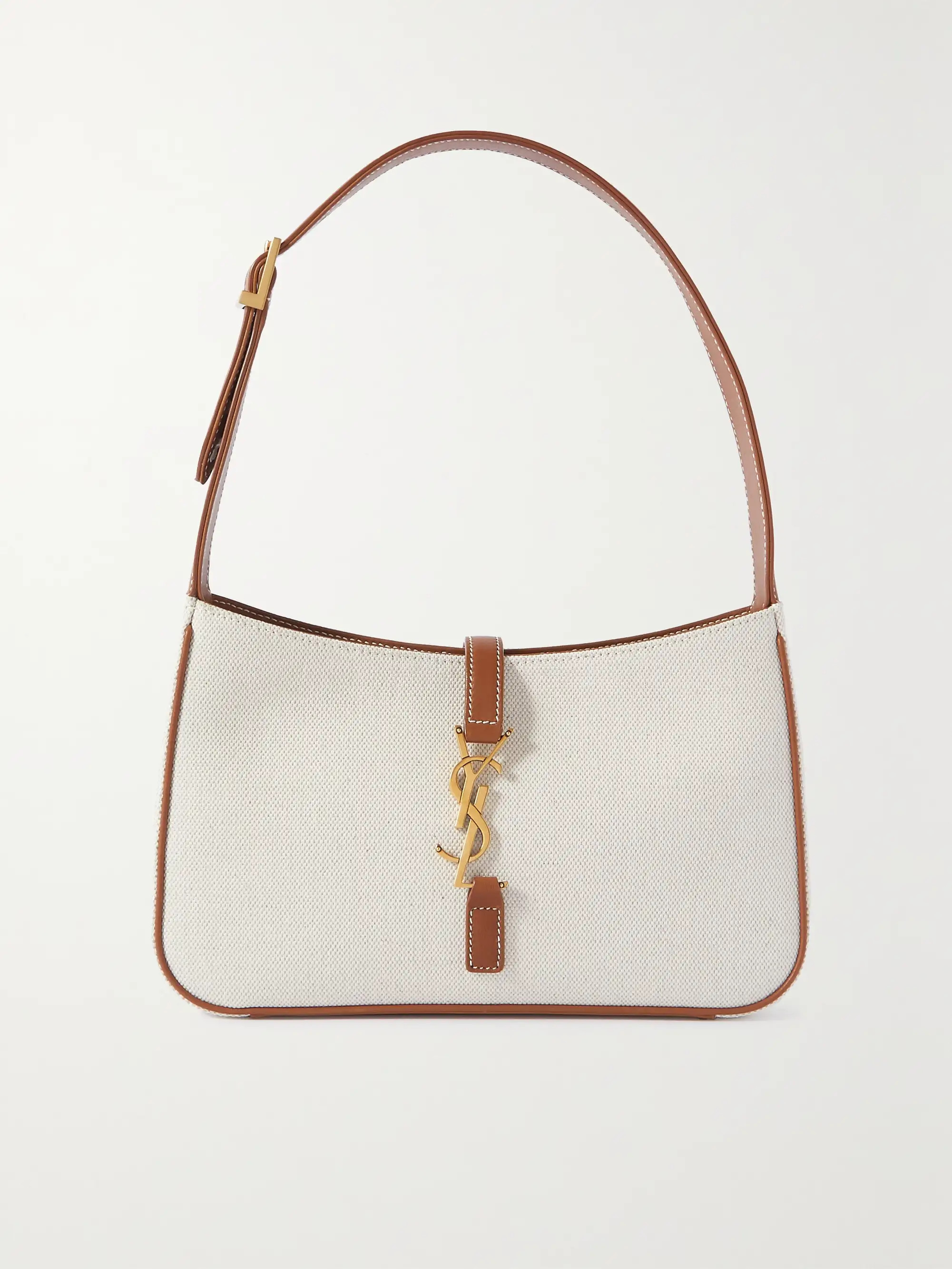 SAINT LAURENTLe 5 à 7 leather-trimmed canvas shoulder bag | NET-A-PORTER (US)
