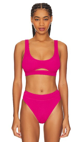 Sasha Bikini Top in Black Eco in Raspberry Recycled | Revolve Clothing (Global)