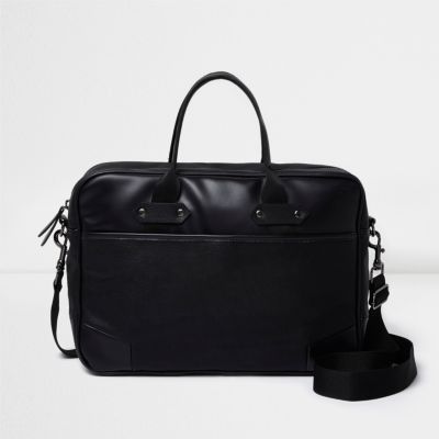 Black cross body messenger bag | River Island (US)