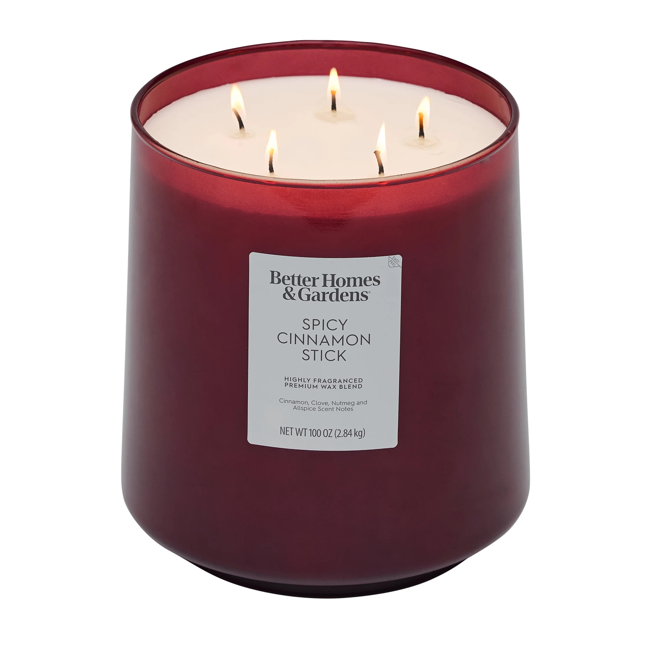 Better Homes & Gardens Spicy Cinnamon Stick 100oz Glass Jar Candle, 5-Wick | Walmart (US)