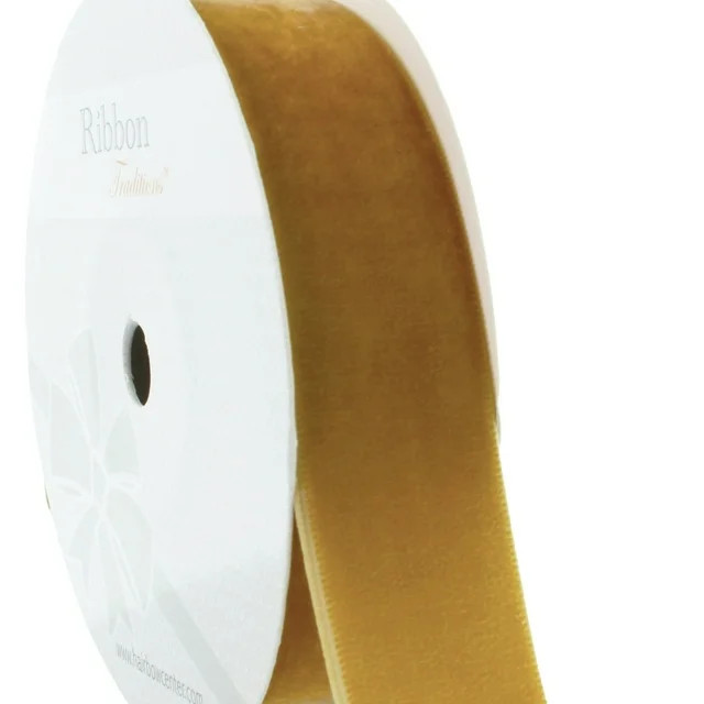 HBC 5/8" Velvet Ribbon 693 Antique Gold - 25 Yards | Walmart (US)