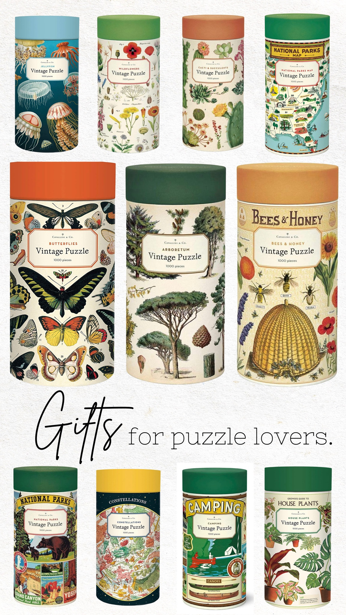 I love everything about these puzzles. First, they are super trendy and perfect if you want to frame when finished. They are educational if you want to do these with your kids and discuss what’s on the puzzle. I love the way they are packaged in the cylinder containers. A perfect gift for those who love puzzles.

#LTKfamily #LTKunder50