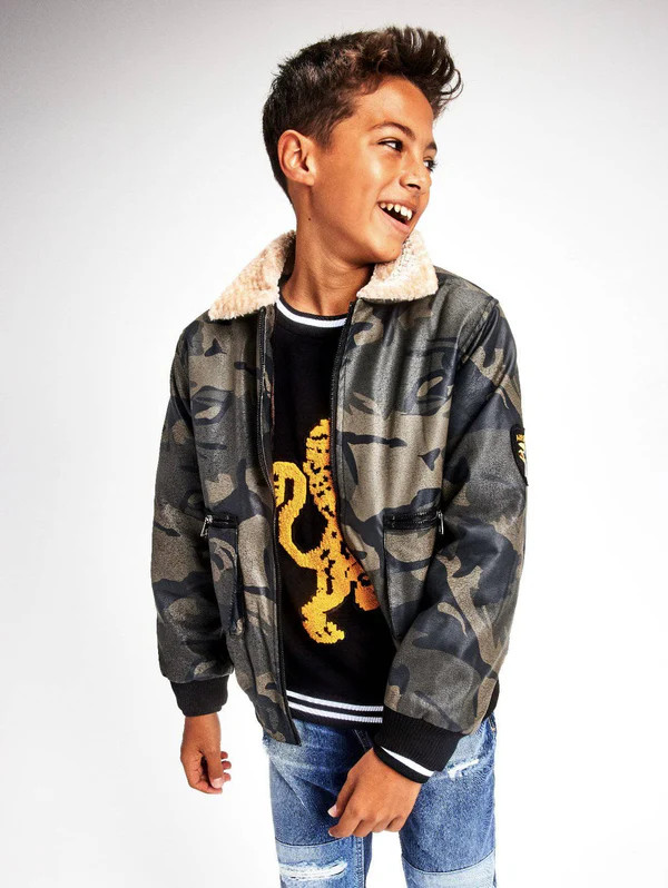 Camo Leather Moto Jacket | Lola + The Boys