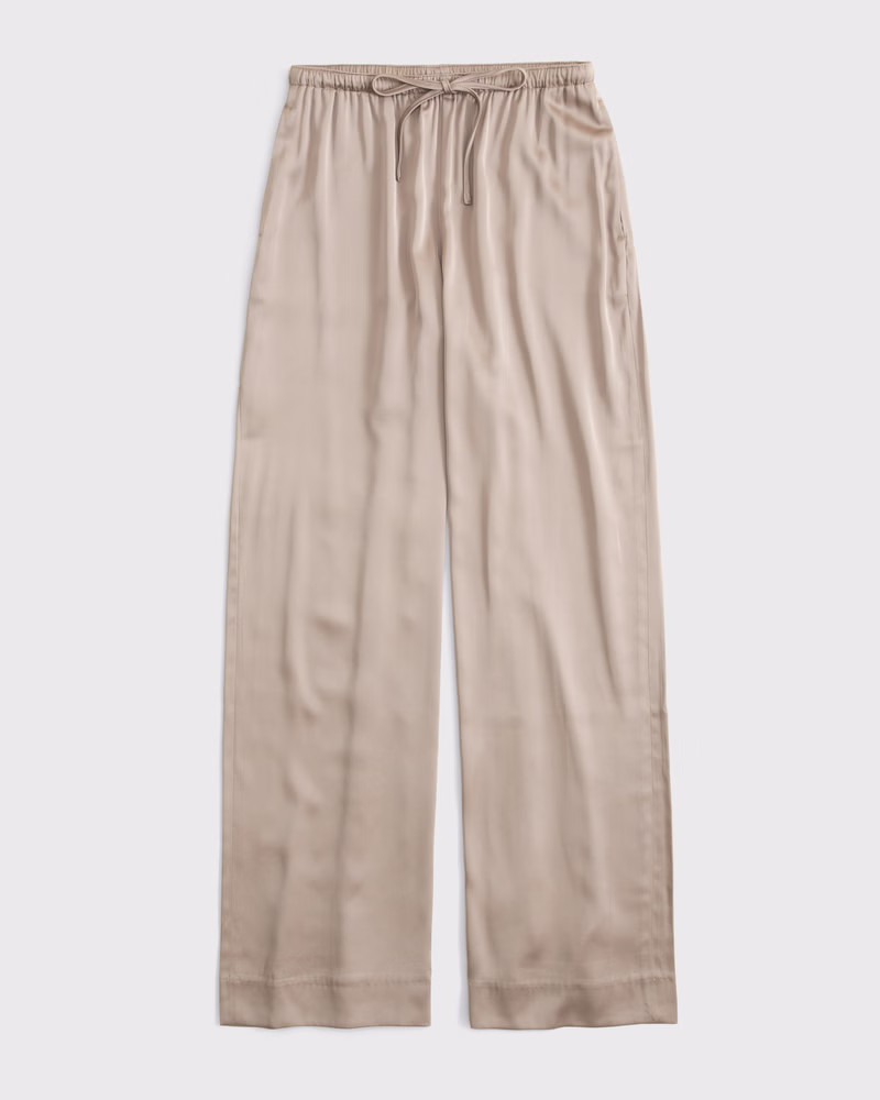 Abercrombie & Fitch Women's Satin Pull-On Pant in Light Brown - Size XL | Abercrombie & Fitch (US)