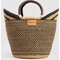 Women's Heidi Large Basket Bag, Navy, Leather, Saint + Sofia | Saint + Sofia