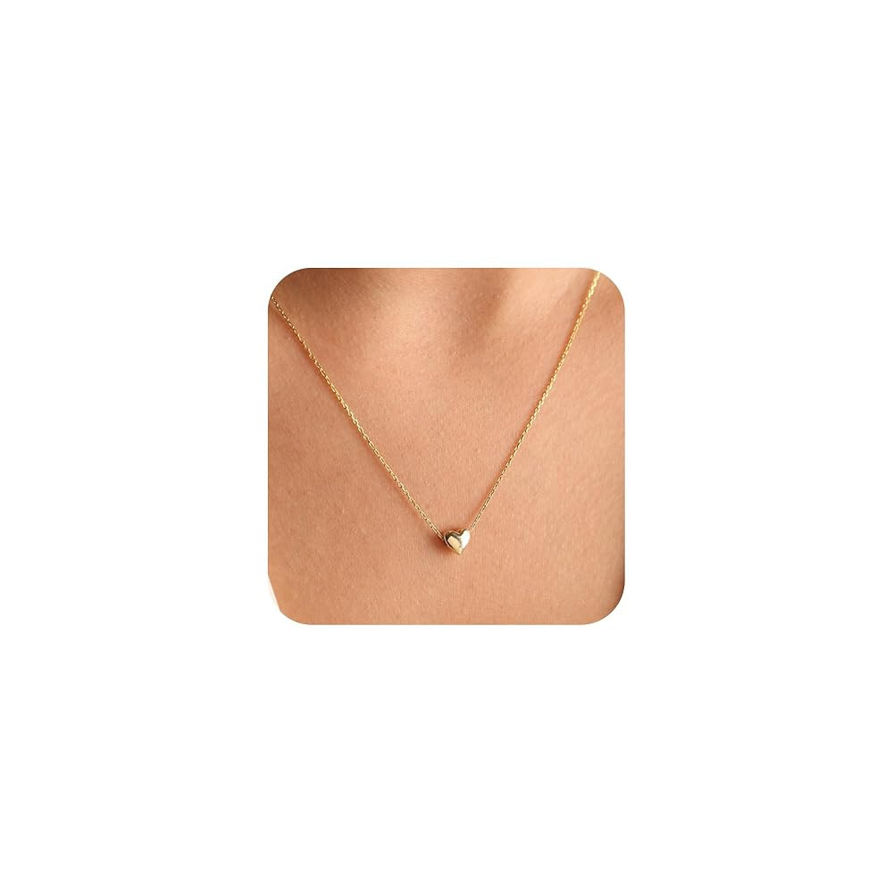 BAYLAY Gold Heart Necklace for Women Girls, 18K Gold/Silver Plated Cute Heart Pendant Charm Neckl... | Amazon (US)