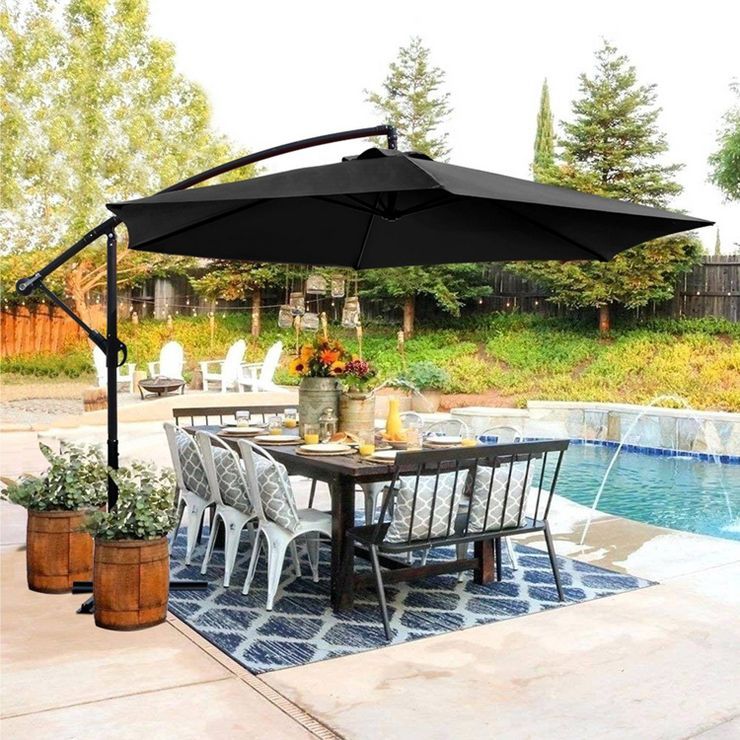 10' x 10' Outdoor Hanging Offset Cantilever Patio Umbrella with Easy Tilt - Devoko | Target