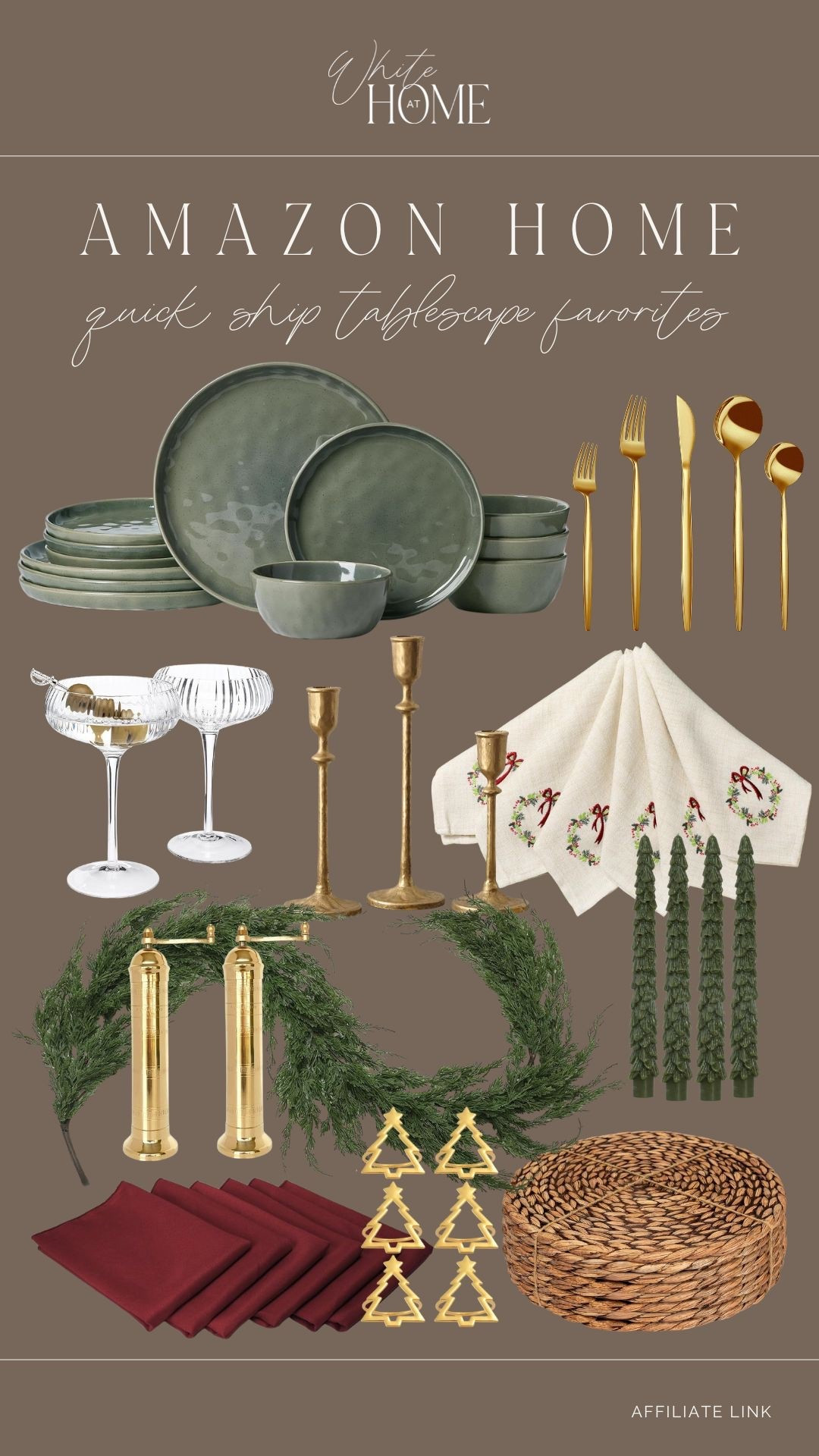 A beautiful holiday tablescape that’s affordable and available to arrive before Christmas? Yes, please! These pieces are absolutely beautiful and would be perfect whether it’s your immediate family or a larger extended group. Practical, functional, and beautiful. 

#LTKHoliday #LTKHome