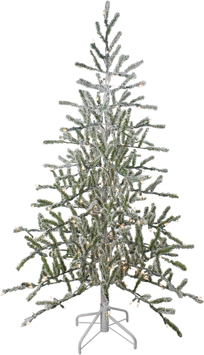 Northlight Flocked Alpine Coral Artificial Christmas Tree, 5', White | Amazon (US)
